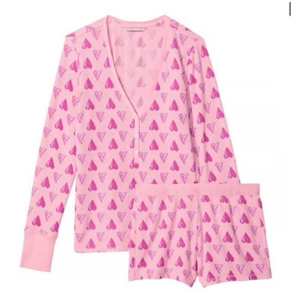 Victoria’s Secret Heart Pajama Set Size large - Picture 9 of 16